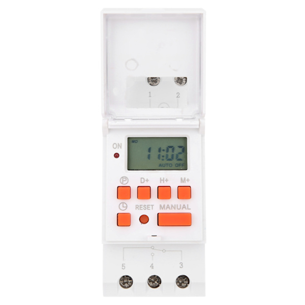 Digital LCD Timer Switch AHC15A AC220V-240V Industriell Spårtyp Kontrolltimer