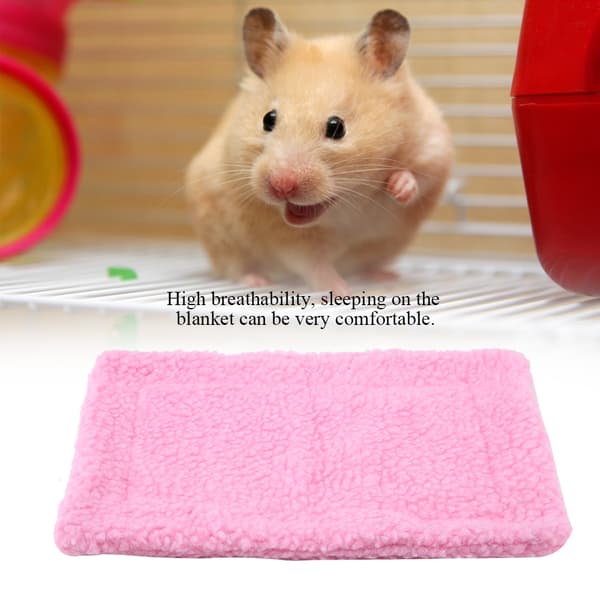 Igelkott Marsvin Sengemåtte Rektangulær Plys Pude Hamsterhus Rede Husdyrtilbehør Pink