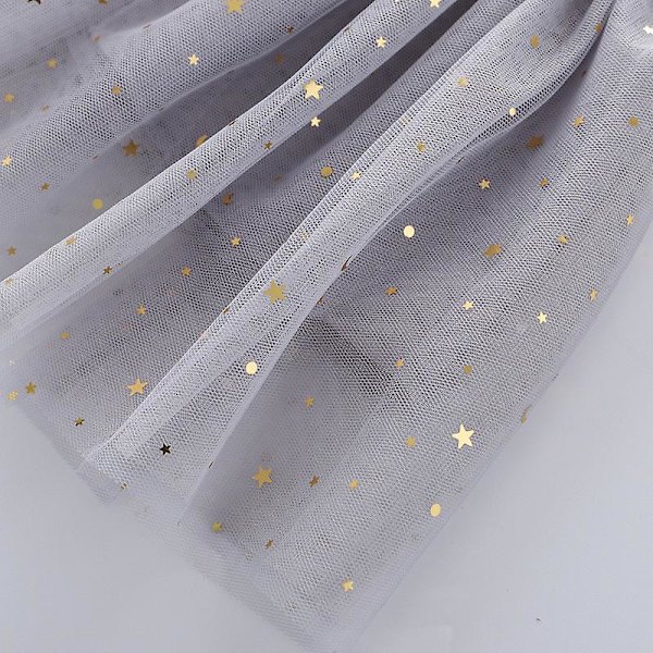 Sommarkjolar för tjejer Bomullsspets Prinsessan Minikjolar Stjärnor Glitter Dans Balett Tutu Mode Paljetter Barnkläder gray 110CM 3Y