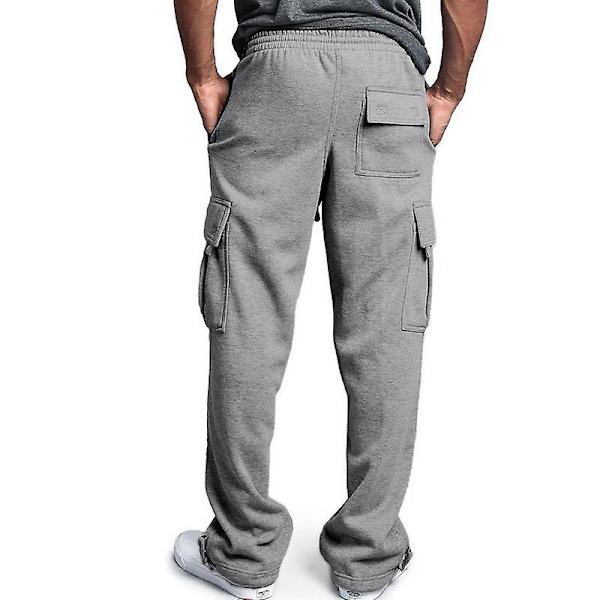 Miesten yksiväriset kiristysnauhahousut Grey 2XL