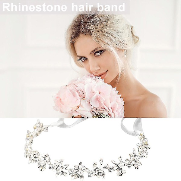 Håndlavet Rhinestone Flettet Pandebånd Sølv Tiara Kjole Middag Hårtilbehør