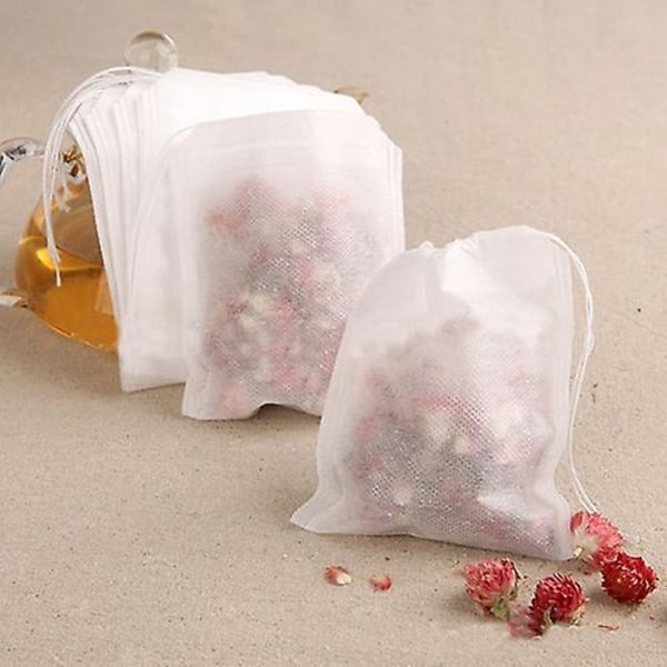 3 X 100 stycken Vit Färg Non-woven Dragsko Tom Filter Medicin Ört Tepåsar