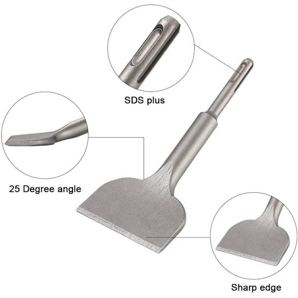 SDS PLUS kakelmejsel, 165 mm x 75 mm högkvalitativ breddningsserie, mejslad böjd kakelmejsel för keramiska plattor och golvplattor