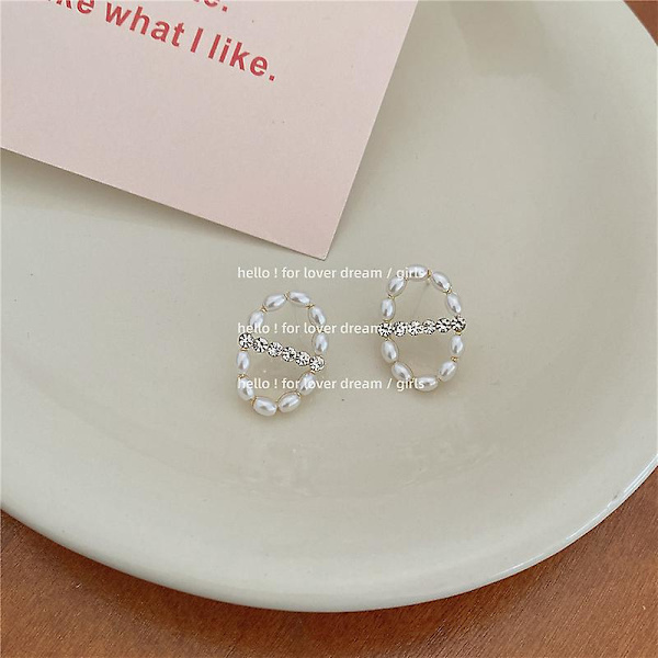 Øreringe Pearl Heart Stud Girls&#39; Modesmykker Ac2617 D322