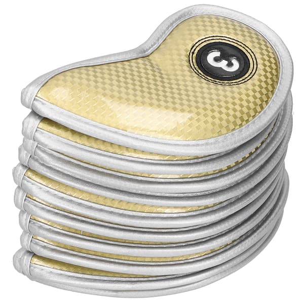 10-pack Golf Iron Head Covers PU Vattentäta Skyddande Golftillbehör Guld