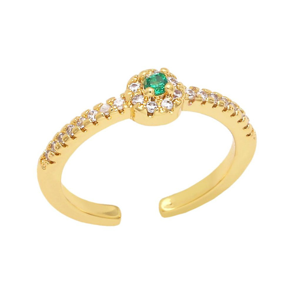 Sormus Vintage Zircon Metallic Element muotikorut Ac10225 Green