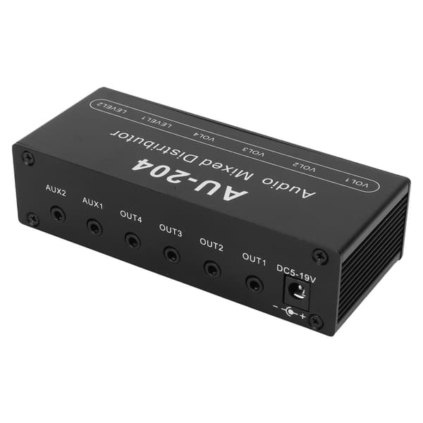 Stereo Audio Splitter Box Mini Forforstærker Hovedtelefonforstærker 2 Input 4 Output 3.5mm