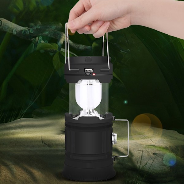 Utomhus LED campinglampa Bärbar USB uppladdningsbar nödlampa (glöder rött)