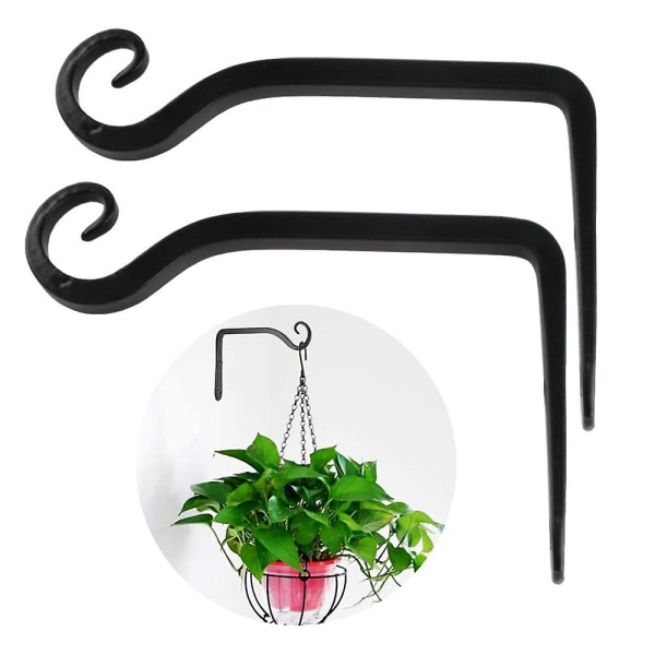 Kukkaripustusteline, rautainen seinäkoukku Kukkaripustusteline 2kpl musta 2PCS BLACK