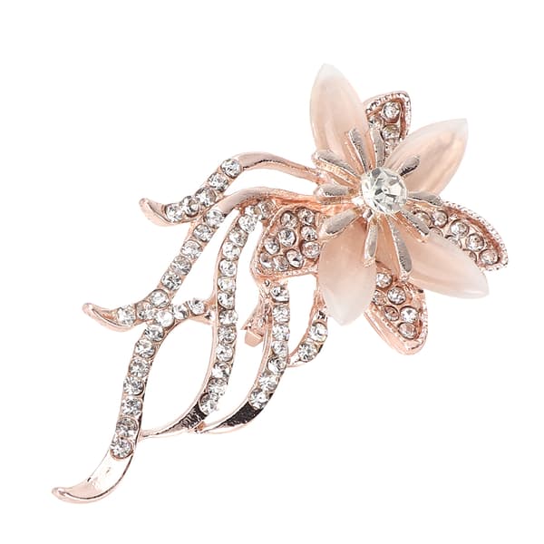 Elegant Legering Blomst Krystal Broche Dame Mode Smykke Tilbehør