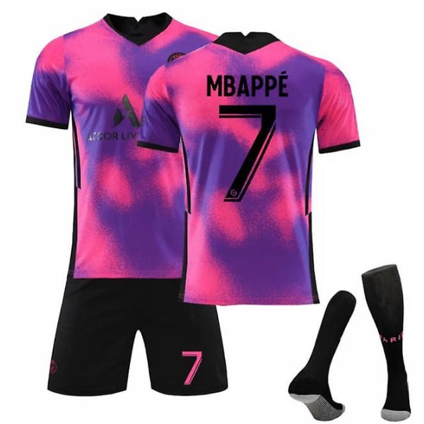 Fodboldsæt Fodboldtrøje Trænings-T-shirt Mbappe 28（12-13Years）