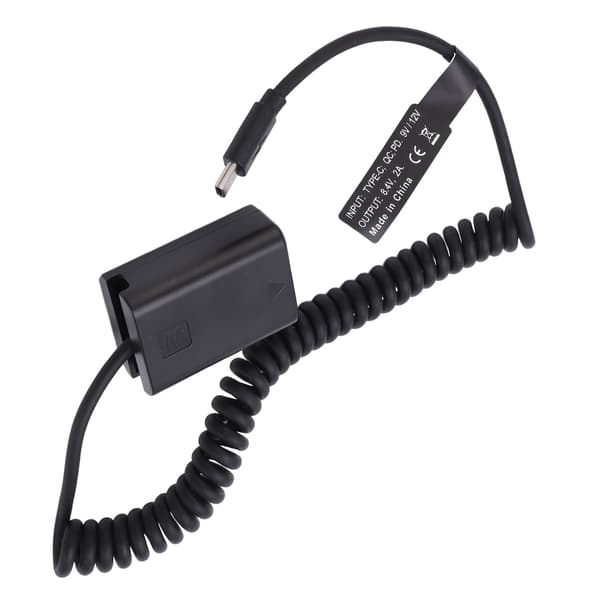 Type C Strømadapter DC Kobler FW50 Fuldt Dekodet Dummy Batteri til Sony A6000 A6500 A9 A7
