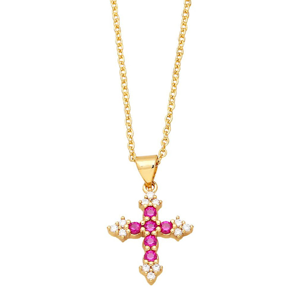 Kaulakoru Vintage Zircon Cross Muotikorut Ac10427 Green
