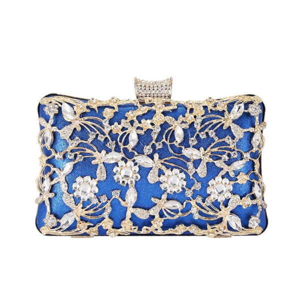 Naisten kristalli-iltalaukku hääkukkaro morsiusjuhlien käsilaukku juhlalaukku A916-1072 Blue