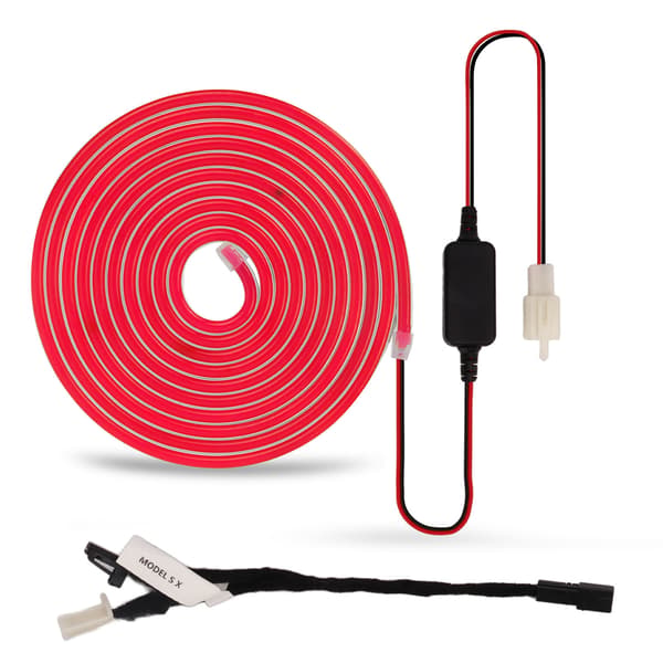 LED-lysstripe for front bagasjerom (frunk) - erstatning for Tesla Model S X 2012‑2022 - Rød