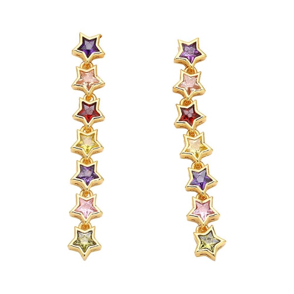 Örhängen Vintage Zircon Star Fashion Jewelry Ac10294 Colorful