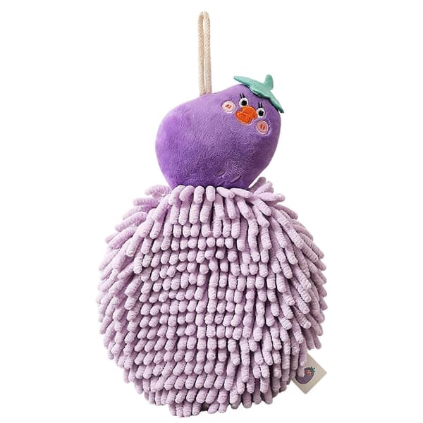 Chenille håndklæder, hurtigtørrende, absorberende, hængende håndklædebold, blødt, fluffy, absorberende mikrofiberhåndklæde Purple