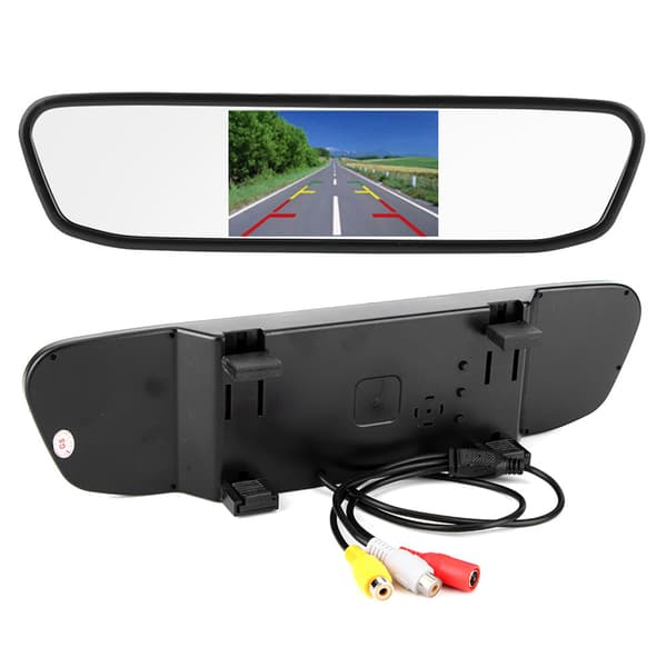 4,3 tommers HD bakspeilmonitor 8 LED vanntett nattsyn ryggekamera