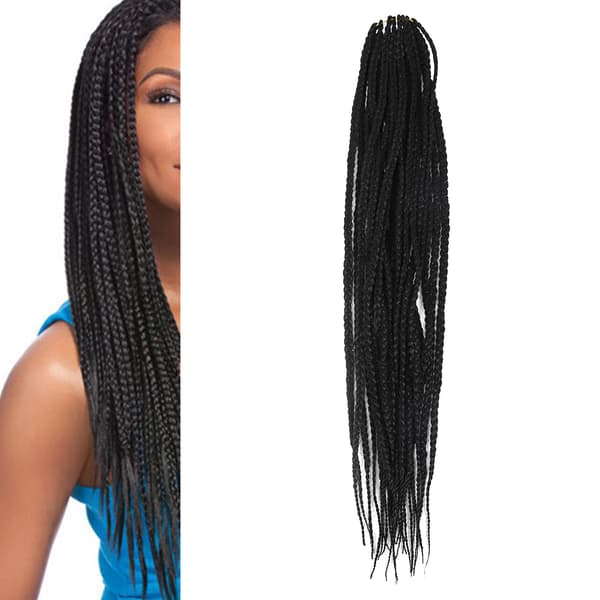 Syntetiske Højtemperatur Twist Braid Crochet Hår Extensions Sort