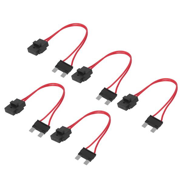 5 st Bilssäkringshållare Anslutningsdon Mini Heavy Duty Kabeltillsats för Fordon ATM 20A 16AWG med 5 Säkringar ACL L 29,2mm