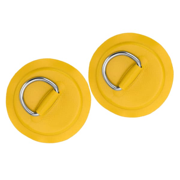 D-ring Pad Patch Uppblåsbar PVC Båt Kajak Kanot Surfbräda Gul Bindningsfäste