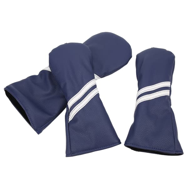 Golf Wood Headcover Sett Striper Blå Driver Kølle Head Covers