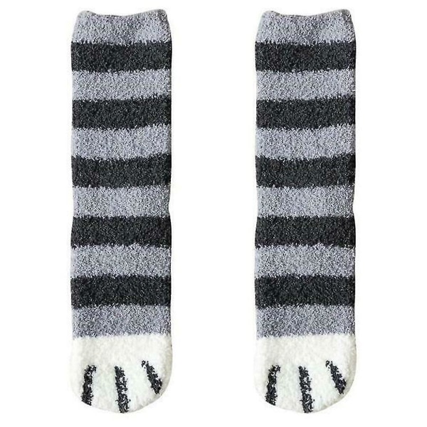 Naisten lämpimät pörröiset Cat Claw thermal Grey Striped