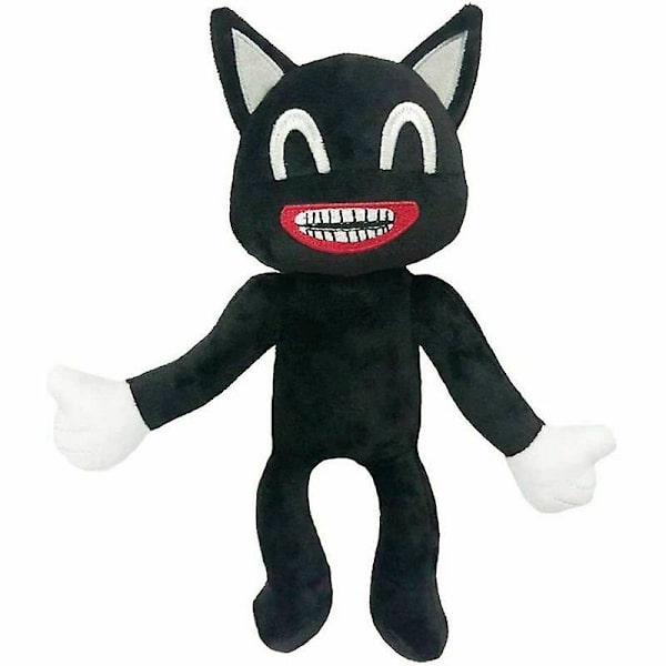 Sort tegneserie kat plys legetøj udstoppet dukke legetøj 30 cm/11,8 tommer Horror Soft D