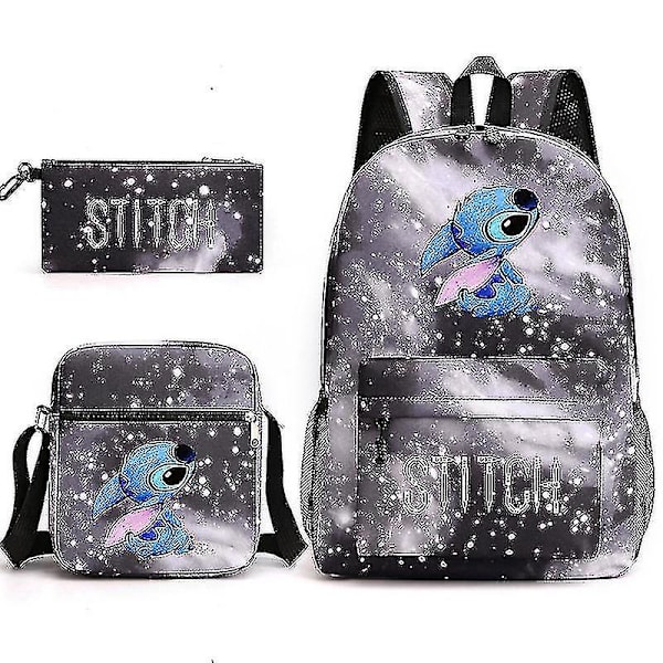 Lilo Stitch Ryggsäck Tredelad Set Skolväska-stjärnig grå starry grey
