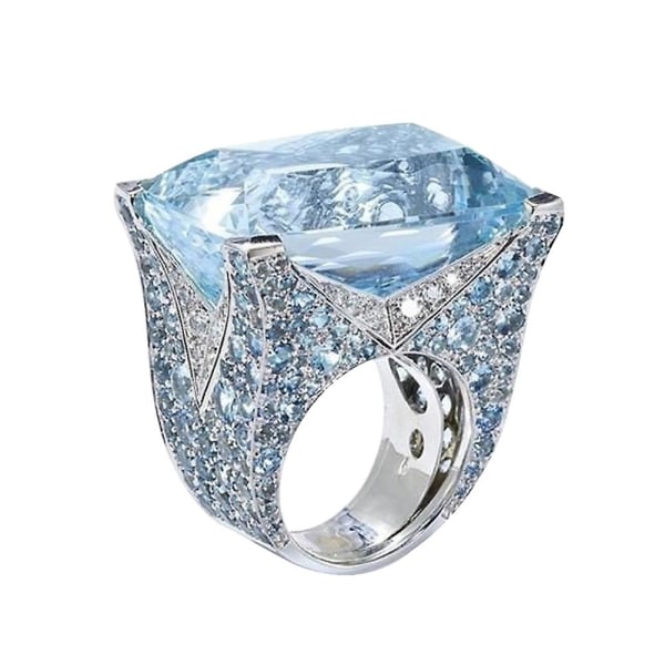 Mousserende Kvinder Cubic Zirconia Ring Brud Bryllup Forlovelsesfest smykker gave US 10