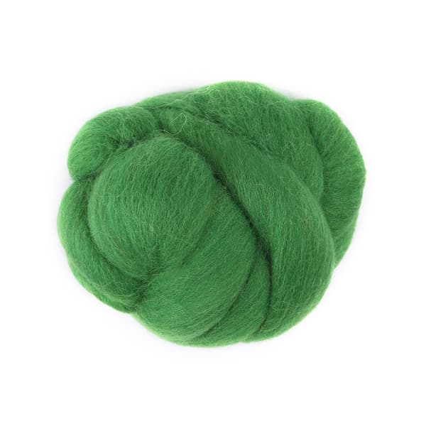 55g Grønn Ull Roving Nålefilting Spinning Håndverksmateriale