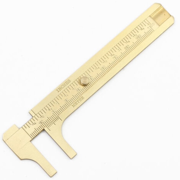 Vernier Bromsok Mässingsficka Linjal Mini Glidok Kopparlegering Dubbelskala för att mäta ädelstenar Ädelstenar och smycken 10 cm