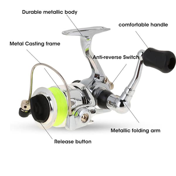 Mini 4.3:1 Metallisk Gjutning Spinnfiske Rulle Utrustning