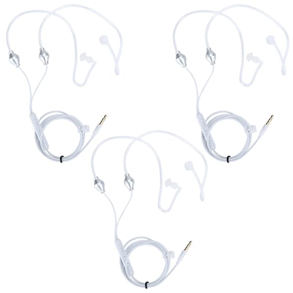 3 Set Mobiltelefon Luftkanal Headset Linjekontrollutrustning