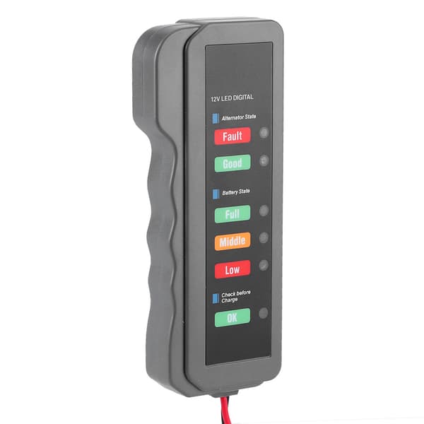 12V Bilbatteritester 6 LED-lys Display Generator Status Køretøjsdiagnostisk værktøj