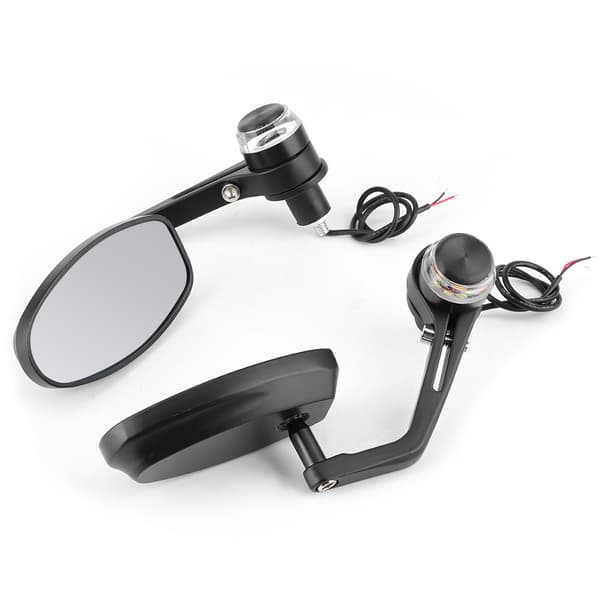 2:a 7/8-tums Universal Motorcykelspeglar med Blinkers
