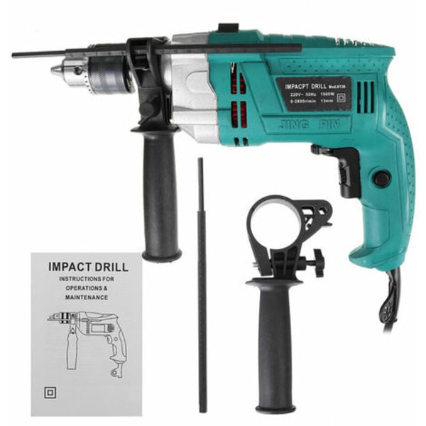 Hammerbor Mejsel Kablet elektrisk hammer 220V 1980W 3800 rpm Boremaskine