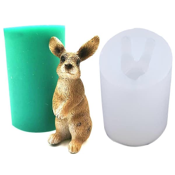 3D påskeharekanin silikonform leire såpe epoksyform kake sjokolade dekor A