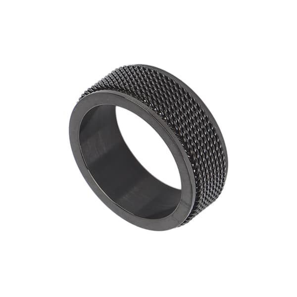 8 mm lydløs spinnerring i titaniumstål til mænd, angstlindring, stress, sort, 65 mm, 2,6 tommer