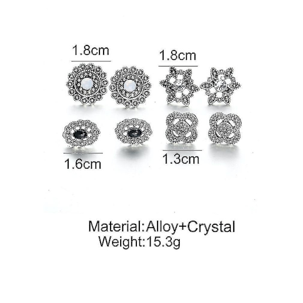 4st öronproppar Set Opal Flower Ear Studs För Bröllop