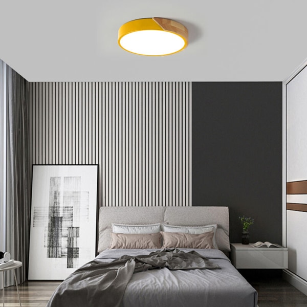 Rund LED-loftslampe til børn, diameter 30*5cm 24W, trinløs linsedæmpning, Bluetooth-forbindelse, mobiltelefonkontr.