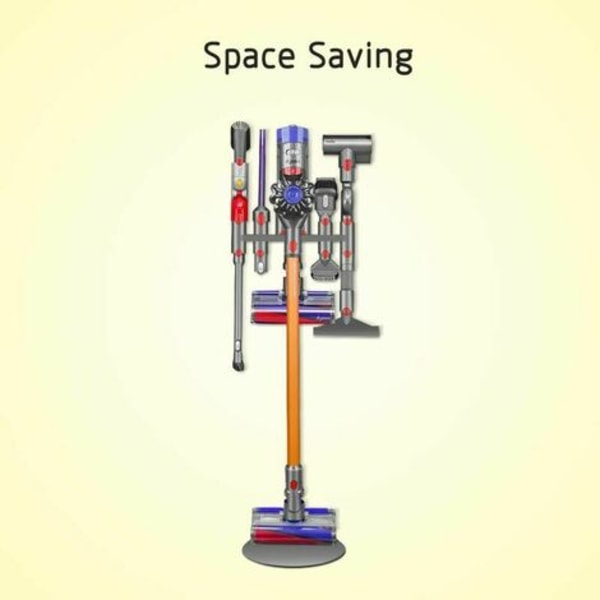 Tillbehör Väggmonteringsstation för Dyson V7 V8 V10 V11 V15 Dammsugare 9 förvaringsplatser Grå LYCXAMES