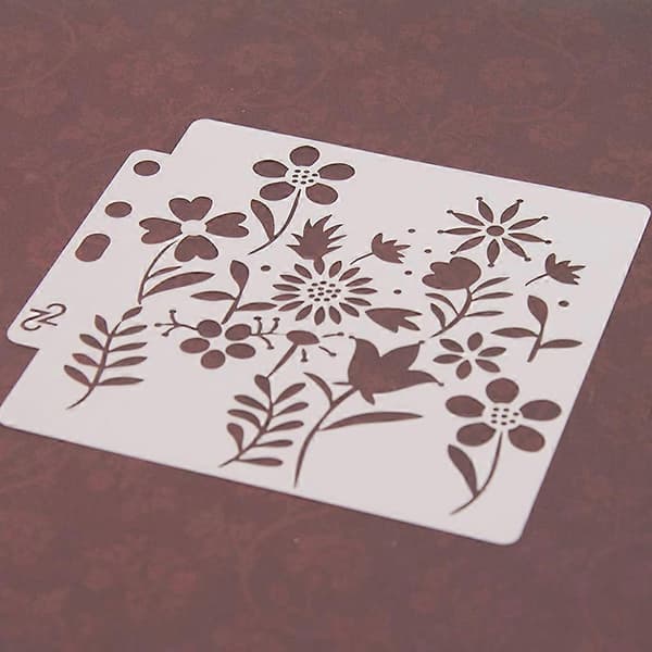 Sjablonger Maleri Scrapbooking Preging Stempling Album Håndverk Blomst Sølv Silver