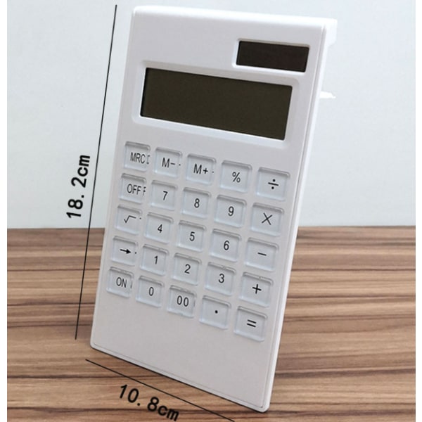 Solar Lommeregner Single Mode Crystal Dual Power Button Computer 18,5*10,8*1,5CM