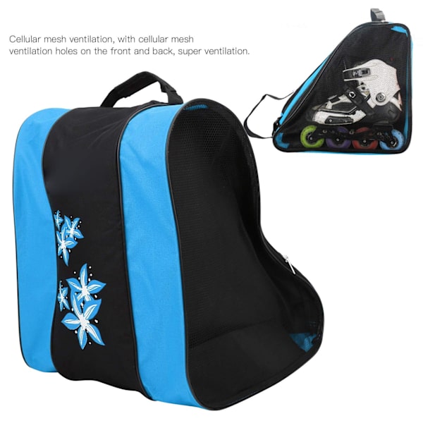 Skatebag, 3-lags nylon inline skate rygsæk til børn og voksne, blå