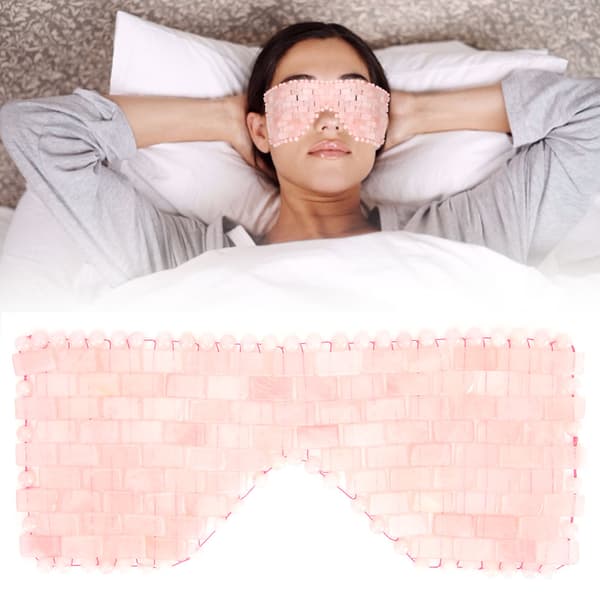 Jade Sten Rosenkvarts Kall Terapi Ögonmask Massager