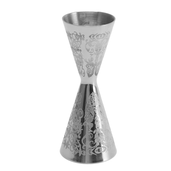 Dobbelthodet Cocktail Jigger 30ml 45ml Gravert Bartending Målebeger i Rustfritt Stål for Hjemmebar