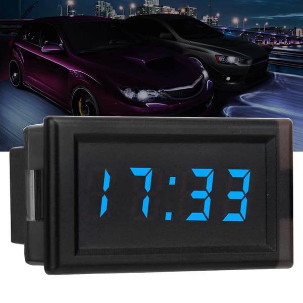 DC 4.5 30V Vattentät Bil Auto Elektronisk LED Digital Klocka Blå Display