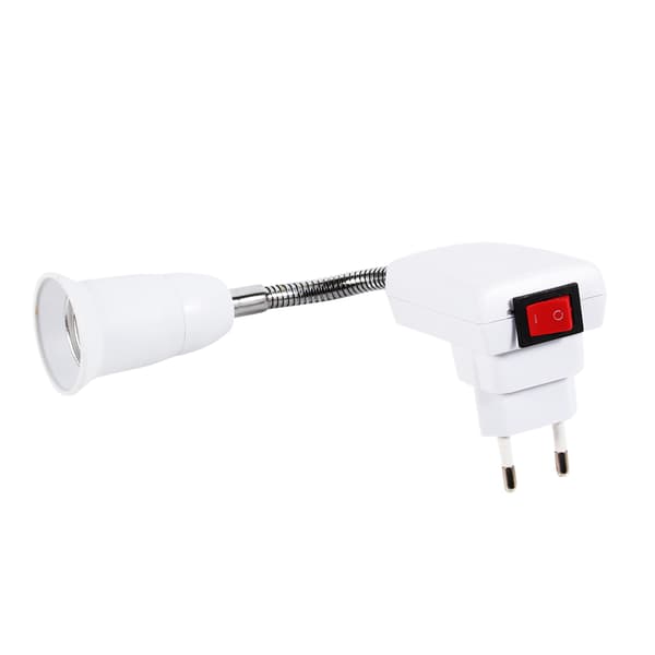 E27 LED Lampeholder Adapter med On Off Switch EU Stik