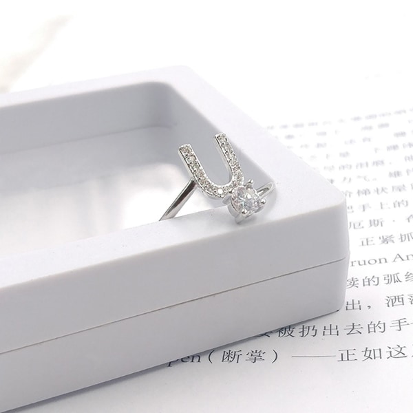 Ring Justerbar Åben Ende Kobber Brev Kvinder Finger Smykker Til Dating A